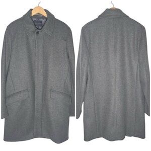 Banana Republic | Men | Gray Wool Blend Tweed Tall Top Coat | Size Tall Large